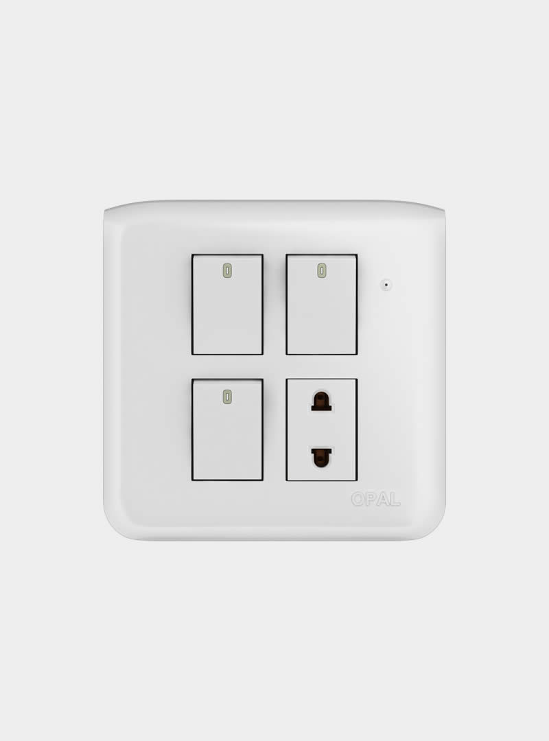 3 Switches + 1 Socket - 444S - product image